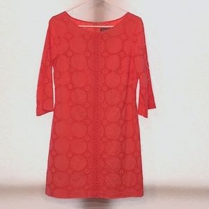 Coral Eyelet Dress